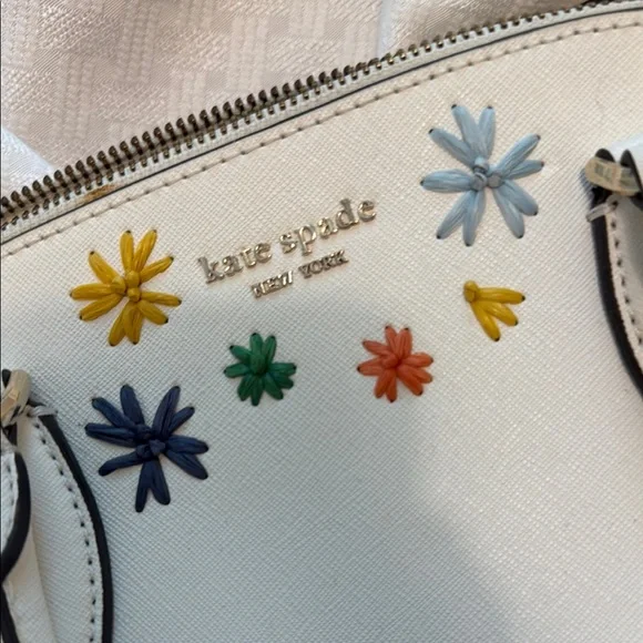 Kate Spade White Floral Satchel Bag